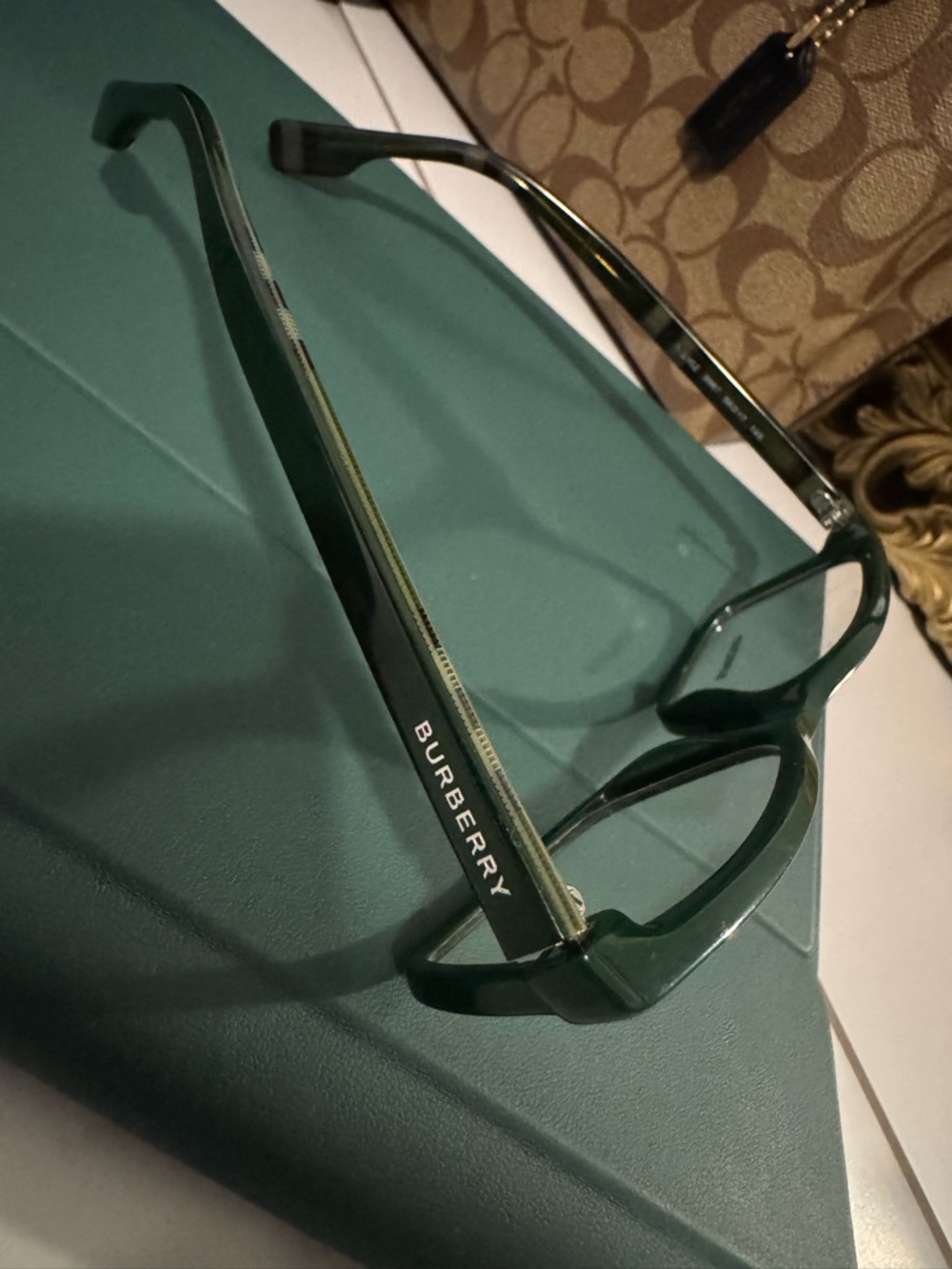 Burberry Foster Dark Green Rectangular Men's Optical Glasses